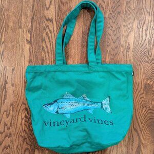 Vineyard Vines green canvas heritage tote bag NEW W/O TAGS